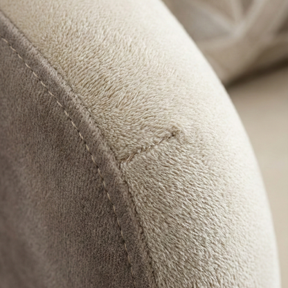 Premium Beige & Grey Upholstered Accent Chair with Cushion & Gold Metal Legs – 28” Modern Lounge Chair