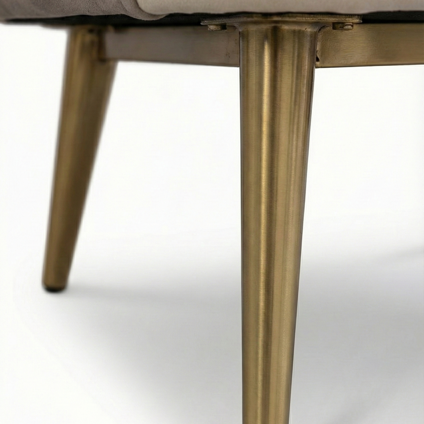 Premium Beige & Grey Upholstered Accent Chair with Cushion & Gold Metal Legs – 28” Modern Lounge Chair