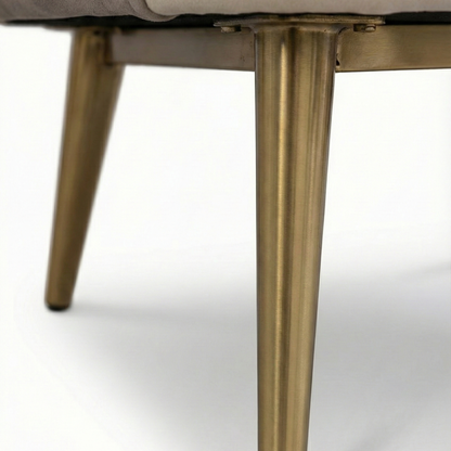 Premium Beige & Grey Upholstered Accent Chair with Cushion & Gold Metal Legs – 28” Modern Lounge Chair